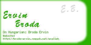 ervin broda business card